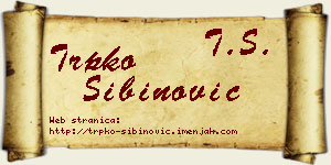 Trpko Sibinović vizit kartica
